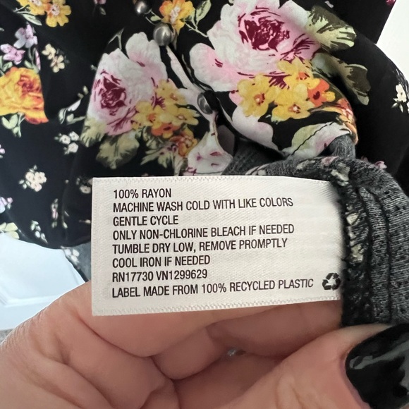 Wild Fable Black Floral Mini Dress sz S - Picture 5 of 6